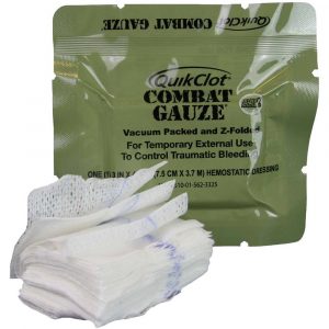 QuikClot® Combat Gauze® - hemostatični povoj (cik-cak zložen) s kaolinom, 7,5cm x 3,7m